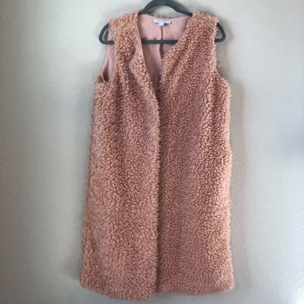 Peach fur vest